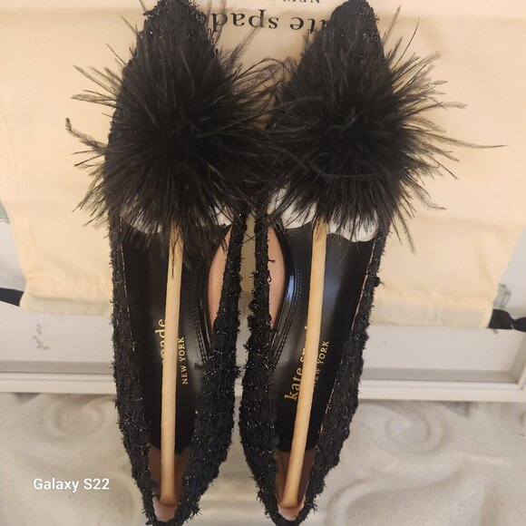 Kate Spade Black "Marabou" Heels. NIB. Size Various - Picture 5 of 14